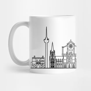 Cologne Skyline in black with details Mug